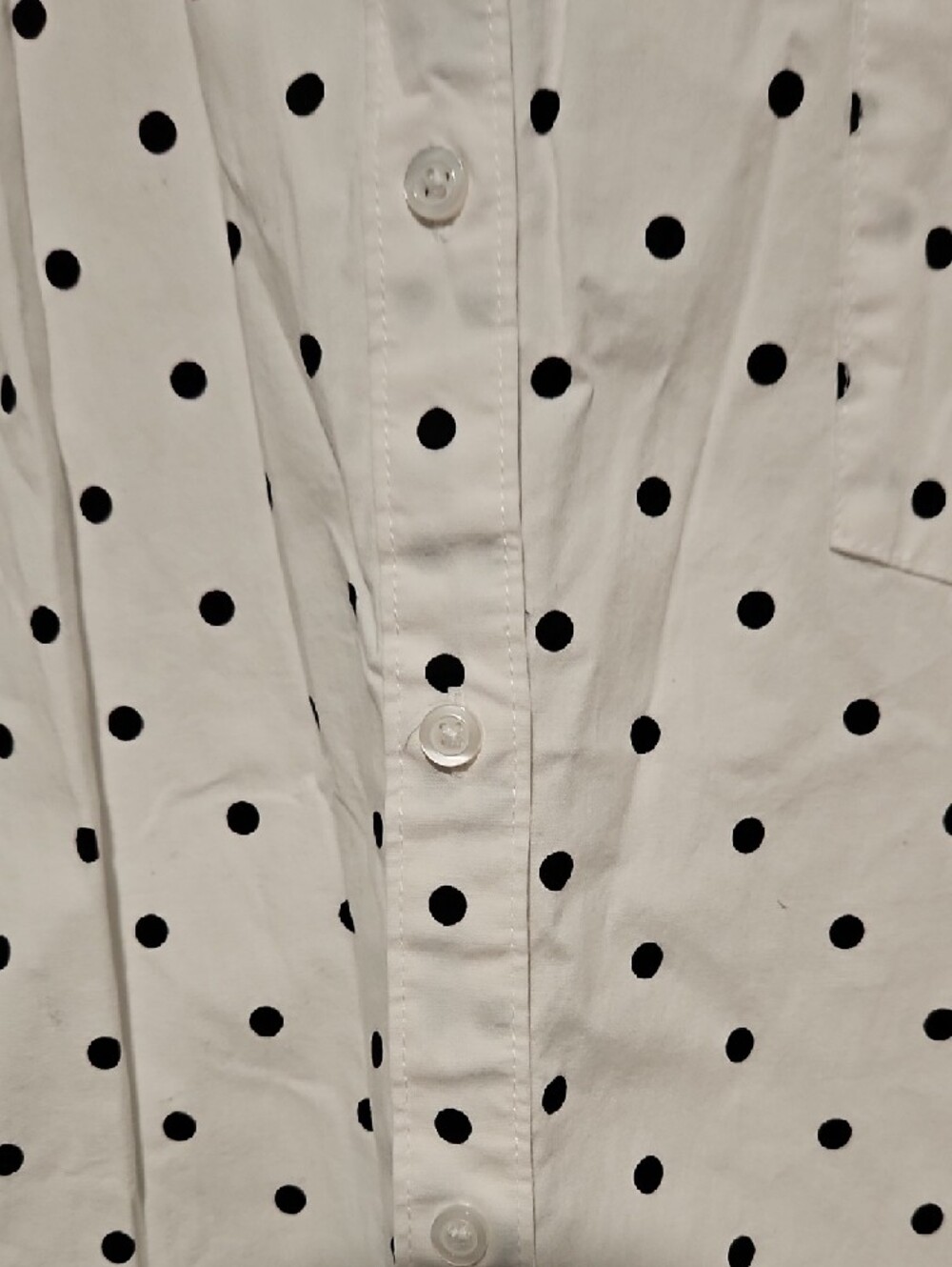 croft & barrow White Button-Down Shirt with Black Polka Dots - Picture 3 of 5